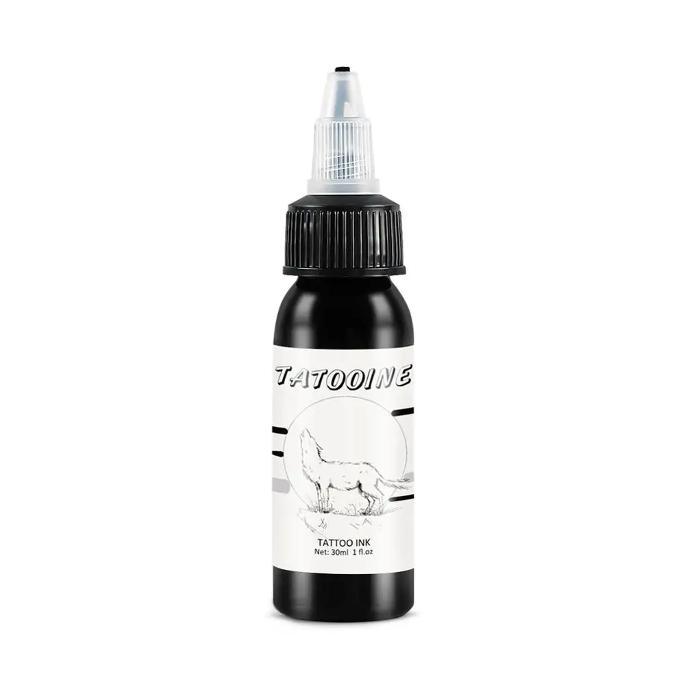 30ml 1 бутылка профессиональные чернила для татуировки пигмент набор боди-артов 30 мл/60 мл черные чернила для татуировки перманентные краски для макияжа натуральные для татуировки - Color: 30ml