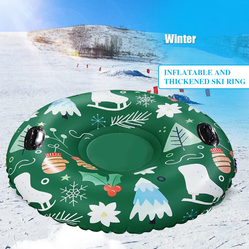 Ski Ring Winter Inflatable Skiing Circle With Handle Floated Skiing