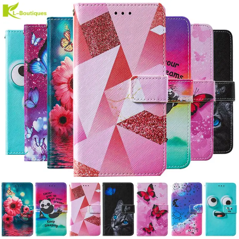 Leather Case For Huawei Y6P 2020 Cute Funny Painted on sfor Y6p Y 6P Y6 P MED-LX9N Magnetic Flip Wallet Cover Fundas | Мобильные