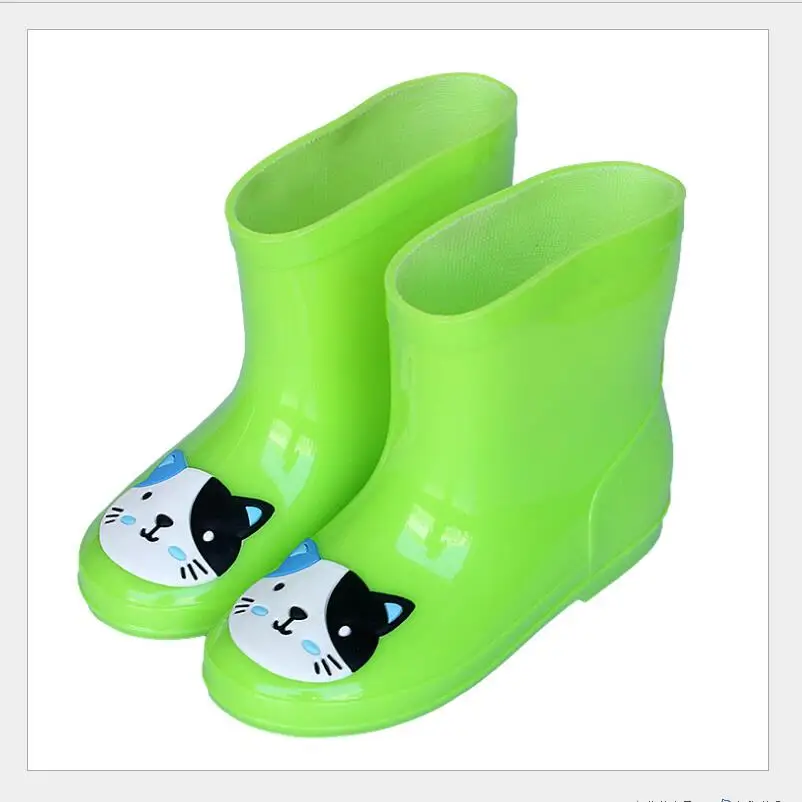 Kids Children Rain Shoes PVC Mid-Calf Baby Rainboots Kids Rubber Shoes Boys Girls Waterproof Anti-Slippery Water boots y03