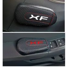 Автомобильный Стайлинг Jaguar Xf 1 шт., карбоновая Кожаная подушка для ног, наколенник, подлокотник, Накладка для интерьера, автомобильные аксессуары
