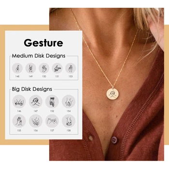 

JUJIE Customized Fashion Stainless Steel Gesture Necklace Personalized Choker Necklace Pendant Nameplate Gift