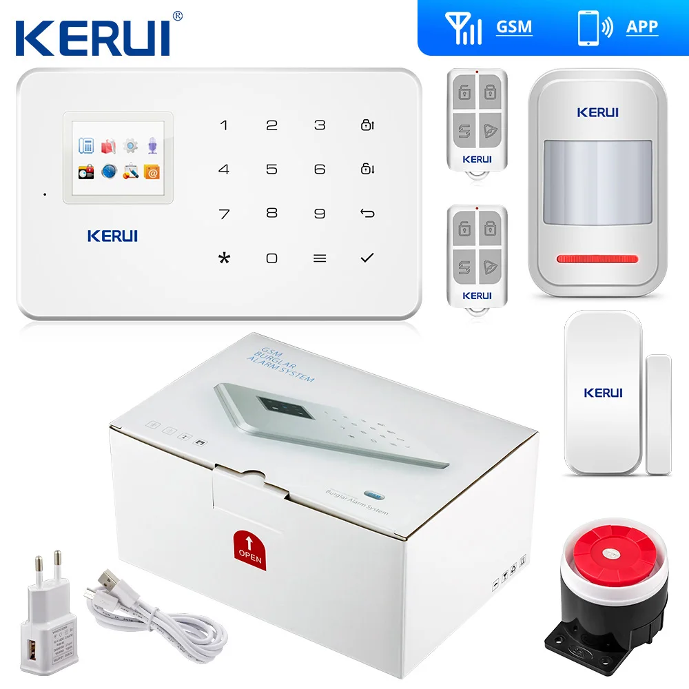 Kerui G18 GSM Alarm System TFT Android IOS APP Touch keypad  Android ISO App Smart Home Burglar Alarm  System  Motion Sensor home alarm key pad Alarms & Sensors