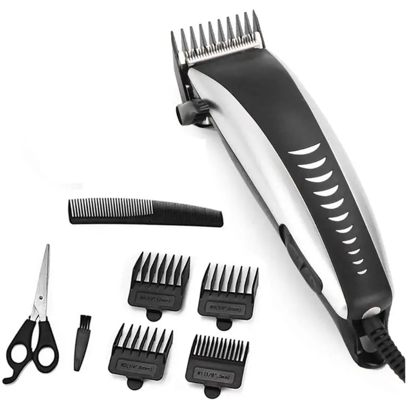 Professional Electric Plug-In Hair Clippers Beard Trimmer Barber Grooming Kit Rechargeable Cordless Haircut Machine