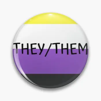 

Non Binary Pronouns Flag Novelty Metal Lapel Pin Collar Pins Brooch Badge Backpack Hat Accessories