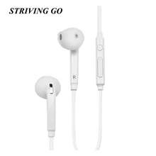 20 шт./лот S6 3,5 мм наушники-вкладыши, стерео гарнитура, свободные руки, музыкальные спортивные наушники с микрофоном для iPhone Xiaomi huawei samsung PK S8
