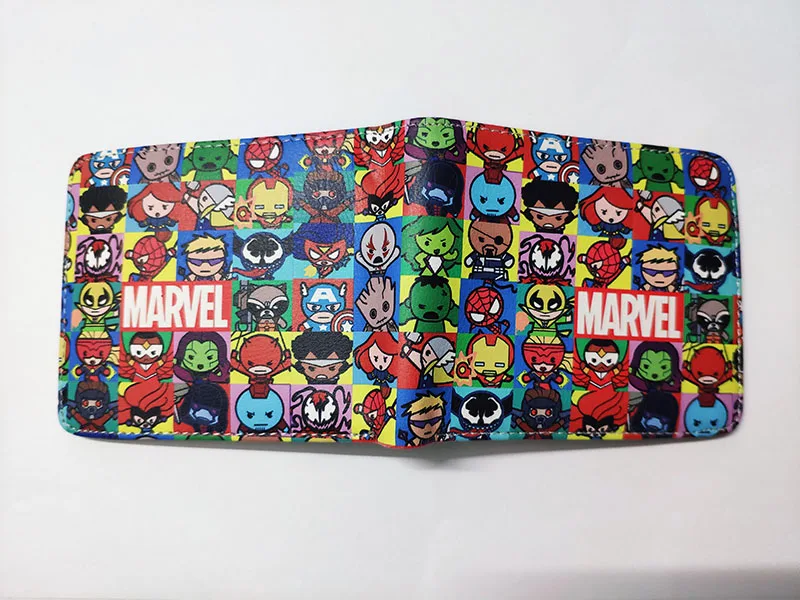 Горячая аниме-кошелек герой комиксов Marvel гражданская война Железный человек Чехол-бумажник с рисунком флеш-накопителей “Мстители” Капитан Америка "Человек-паук" для учащихся Короткие Кошельки