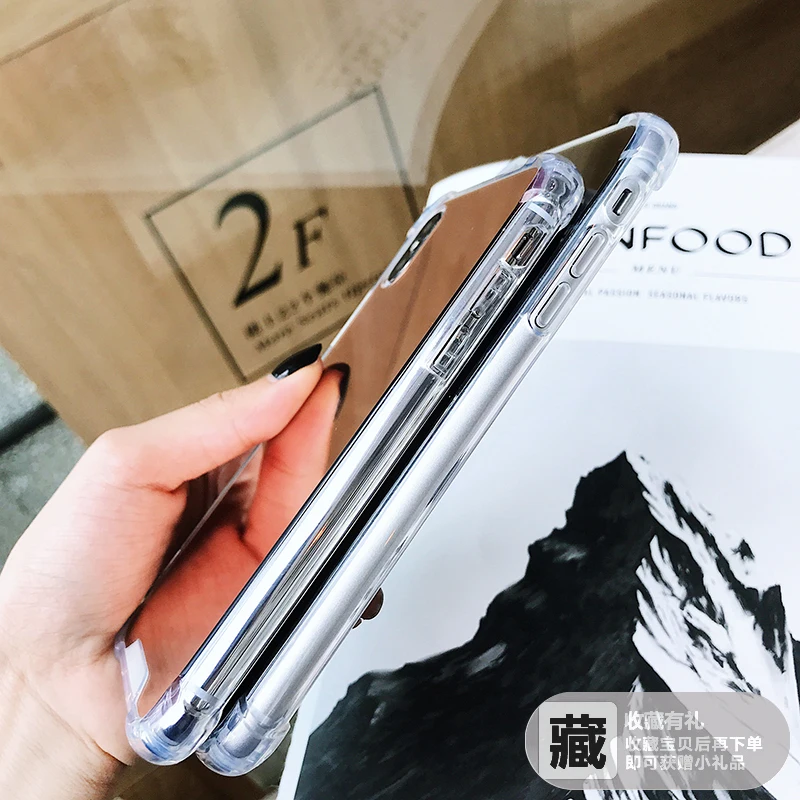Защитный зеркальный чехол Gasbag для iphone SE XR 7 8 XS MAX 11 12 Pro Max mini X 10 6 6S Plus 8Plus мягкий
