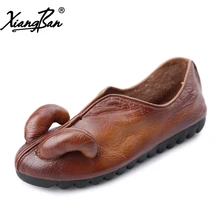Xiangban/ г. Весенние женские туфли на плоской подошве повседневные Лоферы ручной работы в стиле ретро из мягкой кожи женская обувь 8628K6