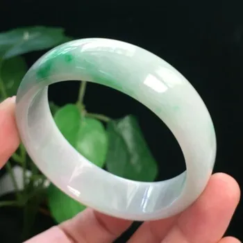 

Zheru Jewelry Burma Jade Light Green 54-62mm Bracelet Elegant Princess Jewelry Gift for Mother to Girlfriend