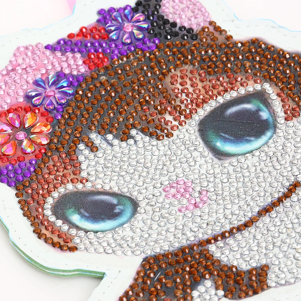 DIY Full Drill Diamond Painting Cross Stitch Wallet Bag Cute Purse Kitten Pattern Keychain Pendants Xmas Gift for Girls Kids