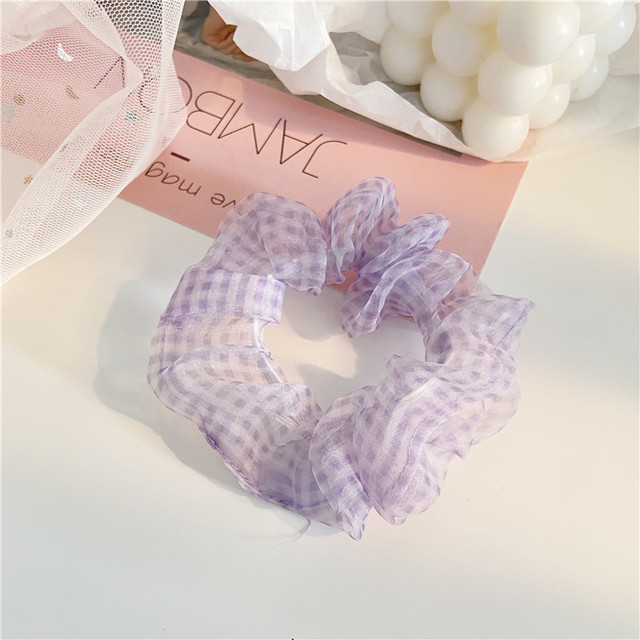 Silk Rainbow Scrunchies For Women Girls Gum Hair Tie 1PCS Hair Rope Rubber Bands Ponytail Hold Hair Accessories