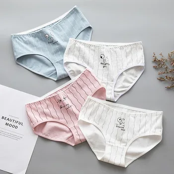 

Cute Panties Women's Lingerie Cartoon Pattern Girl Briefs Female Underwear Cotton Lingerie Ladies Underpants