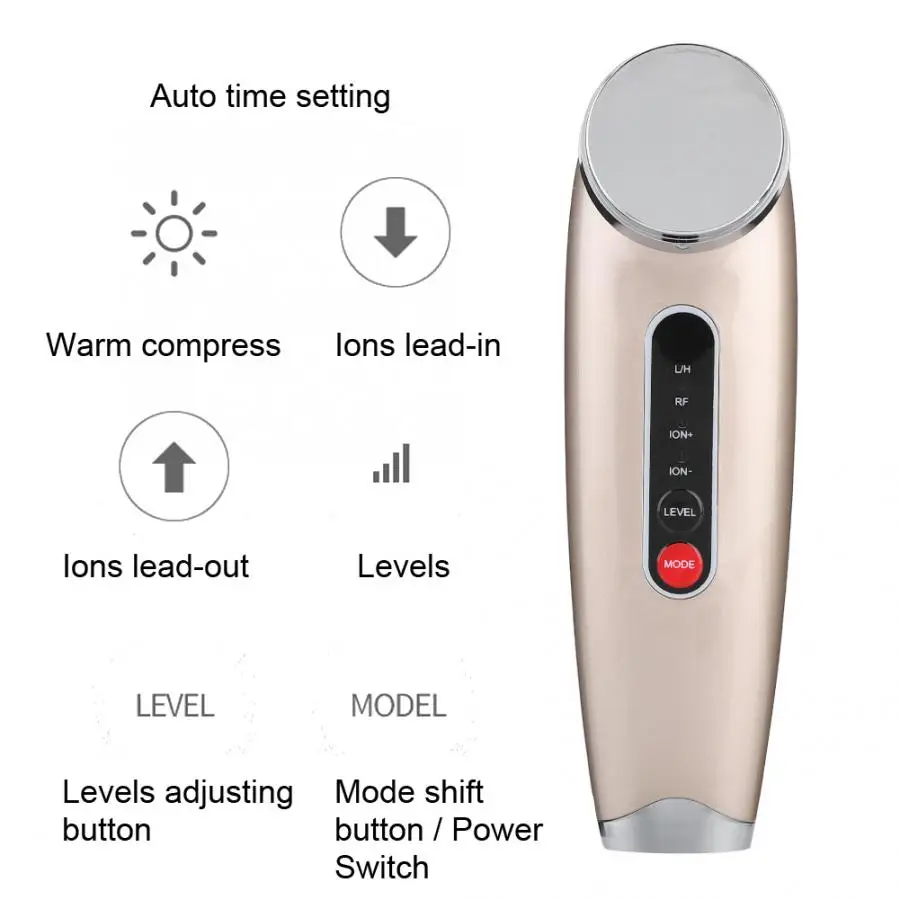 New Electric Negative Ion Face Beauty Machine Warm Compress Face Cleaning Massager Nourishing Moisturizing Skin Care Tool