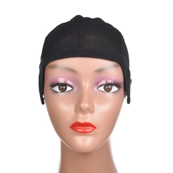 

Most Popular Mesh Wig Cap for Making Wigs with Adjustable Strap on the Back Black Color Weaving Wig Cap Stretchable Hairnets