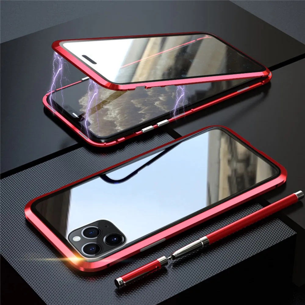 Для iphone 11 двухстороннее прозрачное закалённое стекло Магнето корпус телефона защитный чехол для iphone 11 Pro для iphone 11 Pro Max
