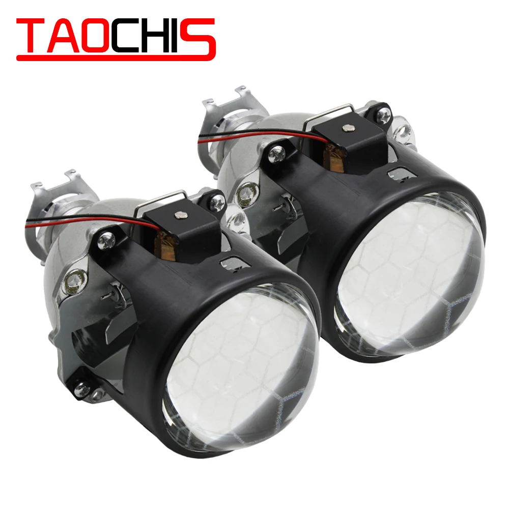 

TAOCHIS Auto 2.5 inch headlights Honeycomb football glass car motorcycle retrofit H1 H4 H7 Universal bi xenon projector lens