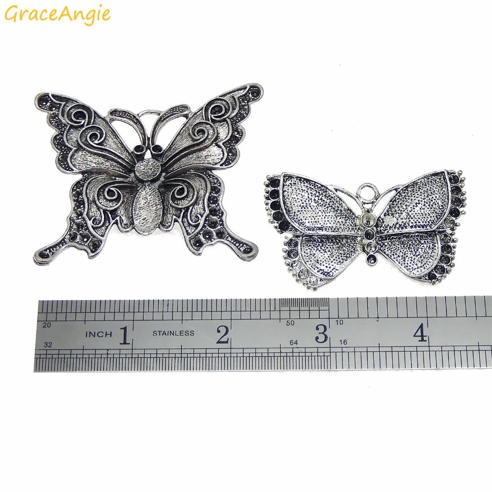 GraceAngie 10 шт. насекомое бабочка пчелы талисманы из античной бронзы DIY Смешанная форма животного случайно Кулон Ювелирные изделия Поиск 10-70 мм