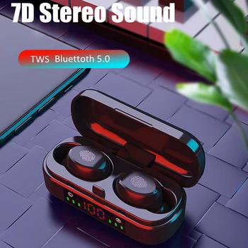 

Ottwn TWS V8 Bluetooth earphone 5.0 waterproof wireless headset LED Digital display headset touch Sports Stereo headset with Mic