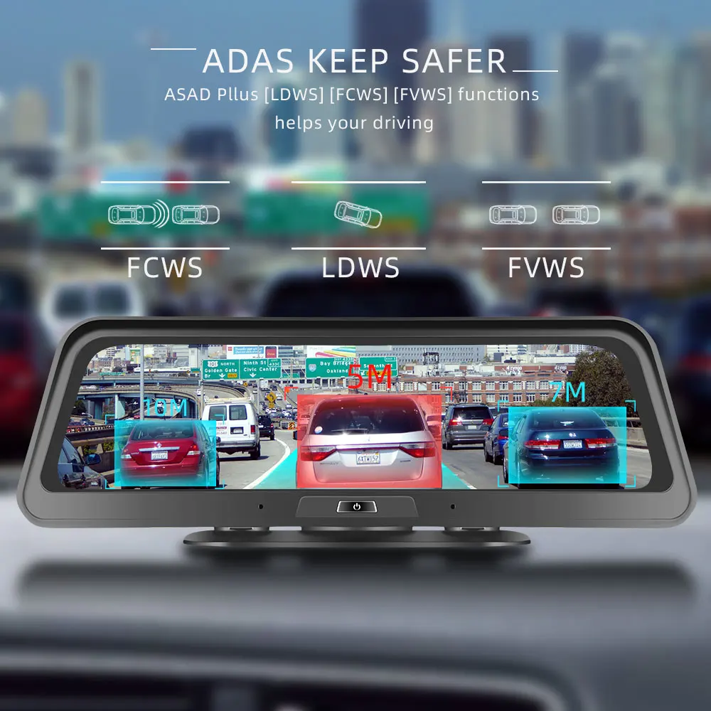 Автомобильный видеорегистратор 4G ADAS Android 10 '' двойной объектив камера в