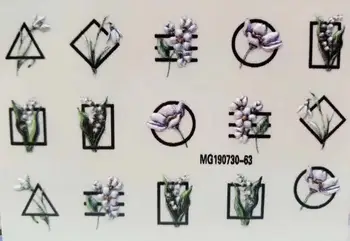 

3D new Acrylic Engraved Nail Sticker black line drop shape animals design Water Decals Empaistic Nail Water Slide Decals