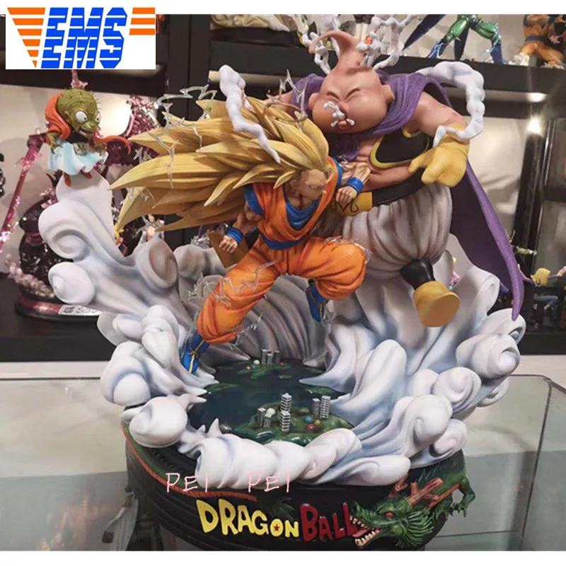 

Anime Dragon Ball Super Saiyan 3 Son Goku VS Majin Buu Full-Length Portrait GK Action Figure Collectible Model Toy P1684