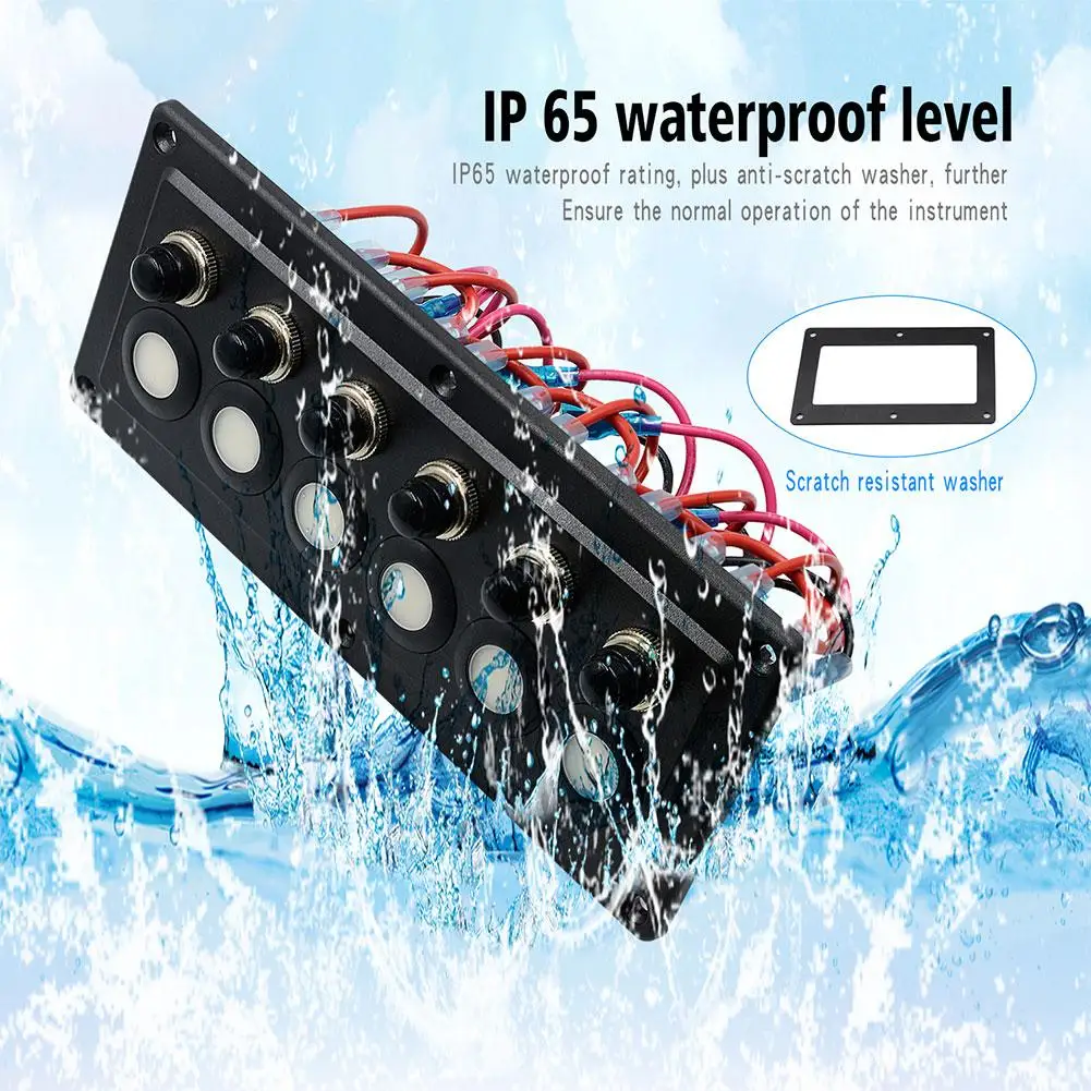 12 V/24 V Автомобильный светодиодный Сенсорный экран Панель Водонепроницаемый сенсорный Управление Панель коробка с 6 позиционный переключатель для RV автомобили судов