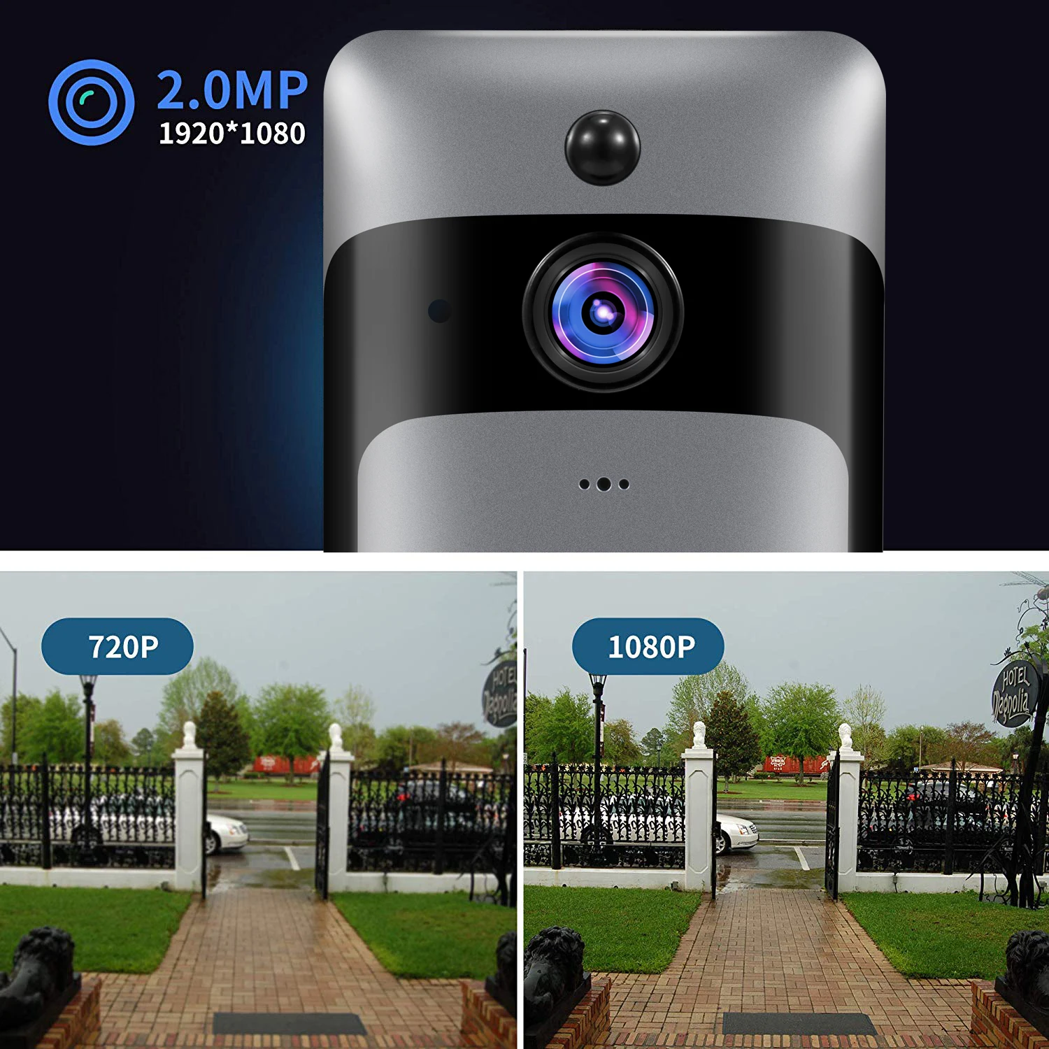 1080P HD WiFi видеопереговорное устройство глазок дверной звонок, камера PIR ИК детектор движения ночного видения 160 градусов беспроводной