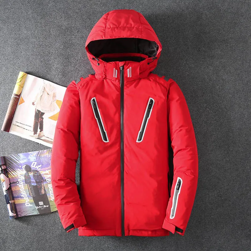 

NEW Men Hooded Down Jackets Water Resistant Breathable Windproof Thickened Winter Outdoor Outcoat