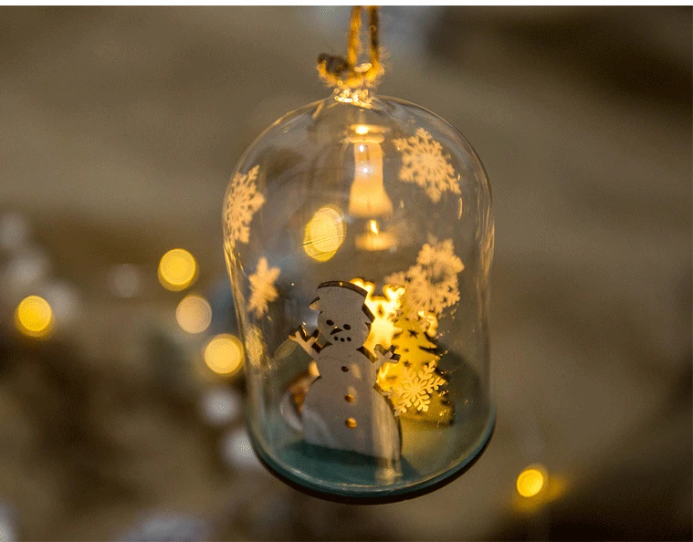 Рождественские украшения, стеклянный шар, фонарь, подвесные настольные украшения, Ночной светильник, рождественские подарки, китайский год, круглый - Цвет: F