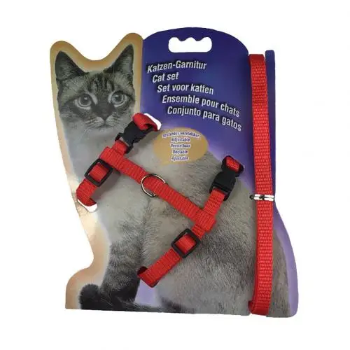 Прочный нейлоновый поводок для домашних животных поводок для котенка ремень безопасности Веревка Регулируемый Собачий Ошейник - Цвет: Красный