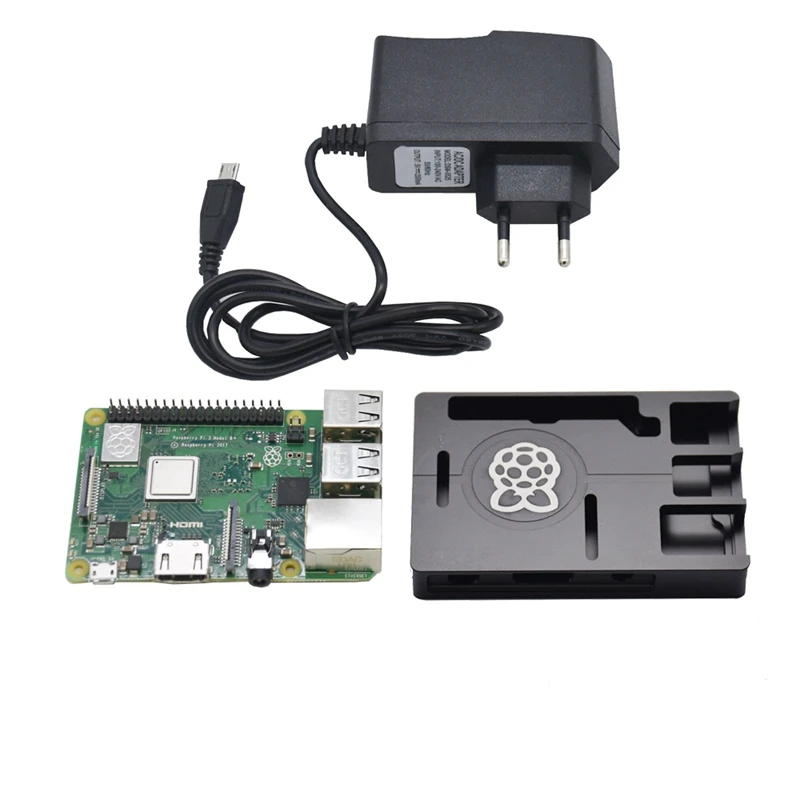 3 в 1 Raspberry Pi 3 Model B + (Plus) + алюминиевый корпус с ЧПУ с 5 В 2.5A наборы адаптеров питания Eu Plug