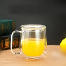 250/350 мл универсальные Кофе два слоя кружка Стекло напитков бутылка для воды с крышкой Керамика чашки офис Drinkwares дропшиппинг