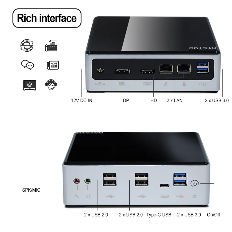 10TH Gen Mini PC i7 10510U gamer computer NUC Windows10 Fan 