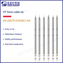 MECHANIC OT Series solder tip heating core integrated long soldering iron tip is suitable for T12 950 soldering rework station