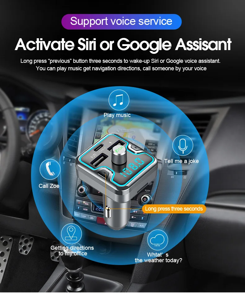 Автомобильный MP3-плеер беспроводной Bluetooth fm-передатчик светодиодный fm-модулятор Bluetooth громкой связи автомобильный комплект двойной USB быстрое зарядное устройство автомобильное зарядное устройство