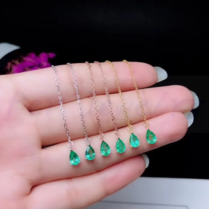 Натуральные серьги с изумрудом,, Стерлинговое Серебро 925 пробы, 0.4ct* 2шт, драгоценный камень, ювелирные украшения# R982810