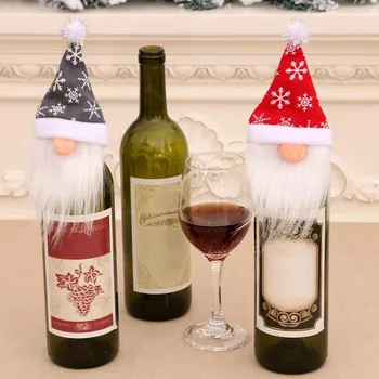 

1pc Christmas Wine Bottle Cover New Year's Bottle Case Merry Xmas Decor For Home Navidad Gift Christmas Wine Bottle Cover