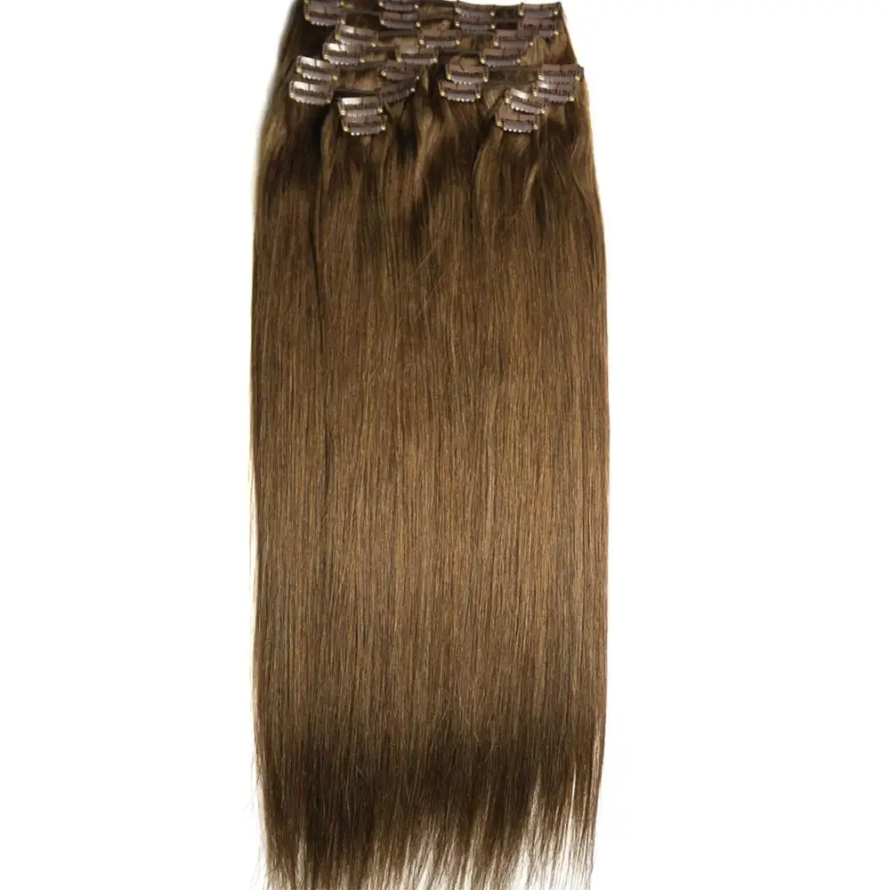 ZZHAIR 220 г-400 г 16 "-28" Искусственные волосы одинаковой направленности волос 12 шт. набор зажимов в человеческих волос для наращивания весь набор