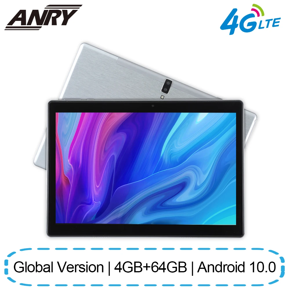 ANRY N60 10.1 Inch Android 10 Tablet 4G Network Octa Core SC9863A 4GB+ 64GM ROM IPS 1920x1200 AI Speed-up Tablets PC 2.4/5G Wifi