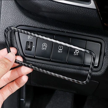 

For Kia Seltos 2019 2020 Carbon Style Headlight Switch Buttons Controller Panel Frame Cover Trim Car Styling