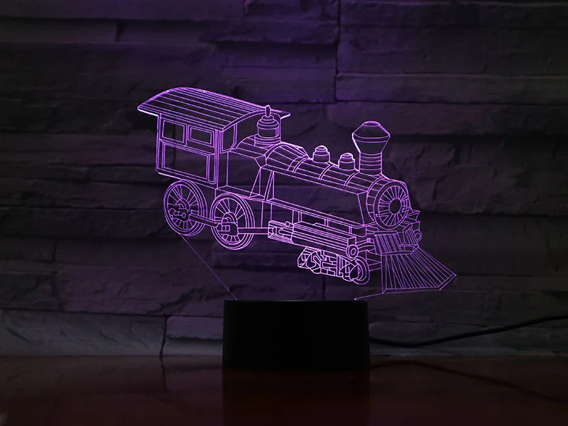 3D лампа старый поезд цветное красивое украшение для гостиной лучший подарок