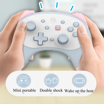 

IINE cat 4nd Wireless Controller For Nintendo Switch /Switch Lite Gamepad Joystick Voice wake up Headphone plug Pink orange