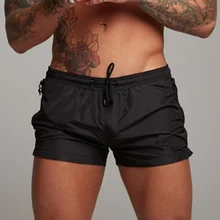 Черные спортивные мужские шорты для бега, фитнес, короткие штаны, Летние повседневные тонкие Бермуды, мужские быстросохнущие пляжные шорты