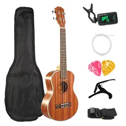 23 дюймов концертная Гавайская гитара наборы красного дерева 4 струны Гавайская мини гитара с сумкой для начинающих Музыкальные инструменты