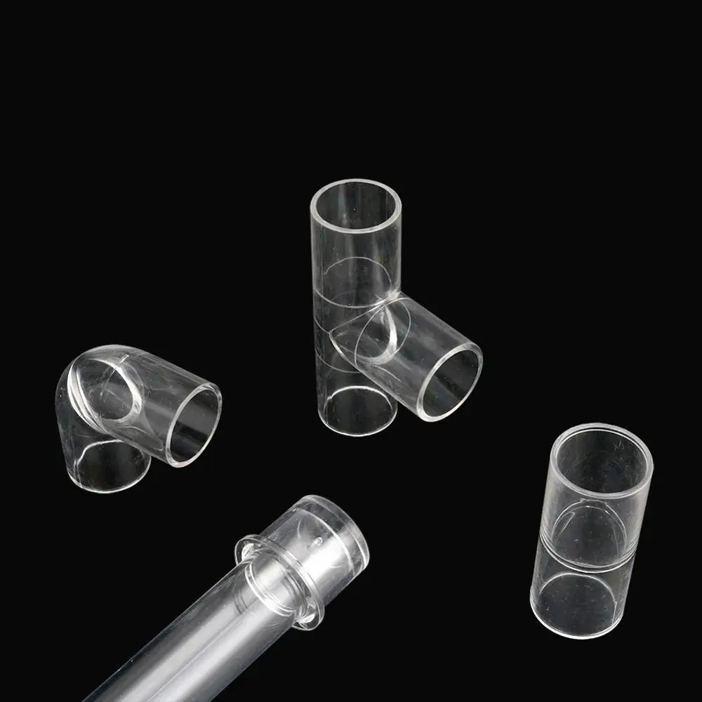 DN20 Acrylic Transparent Aquarium Tube Inner Diameter 20mm Tee Straight Elbow Connector End Cap Aquarium Fish Tank Accessories fish aquarium