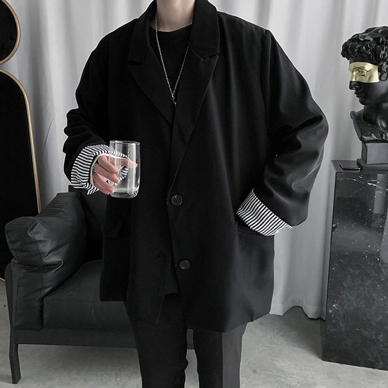 

Autumn Men' Jacket Korean Style Large Size Streetwear Men Jackets and Coats Ulzzang Males Clothing Casual Overalls Loose 2020