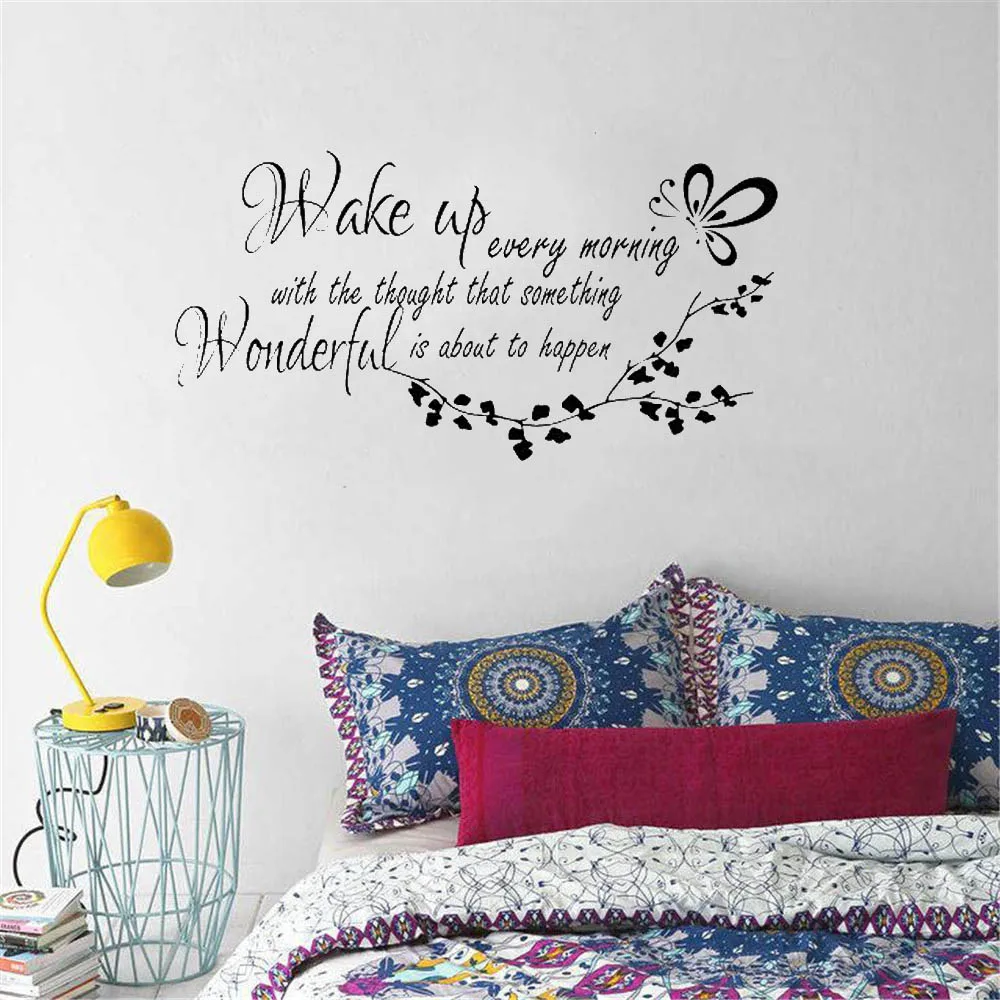 

Wake Up Every Morning Wall Sticker Quote Wall Decal Home Decor For Bedroom Living Room Vinyl Revocable Mural dw8482