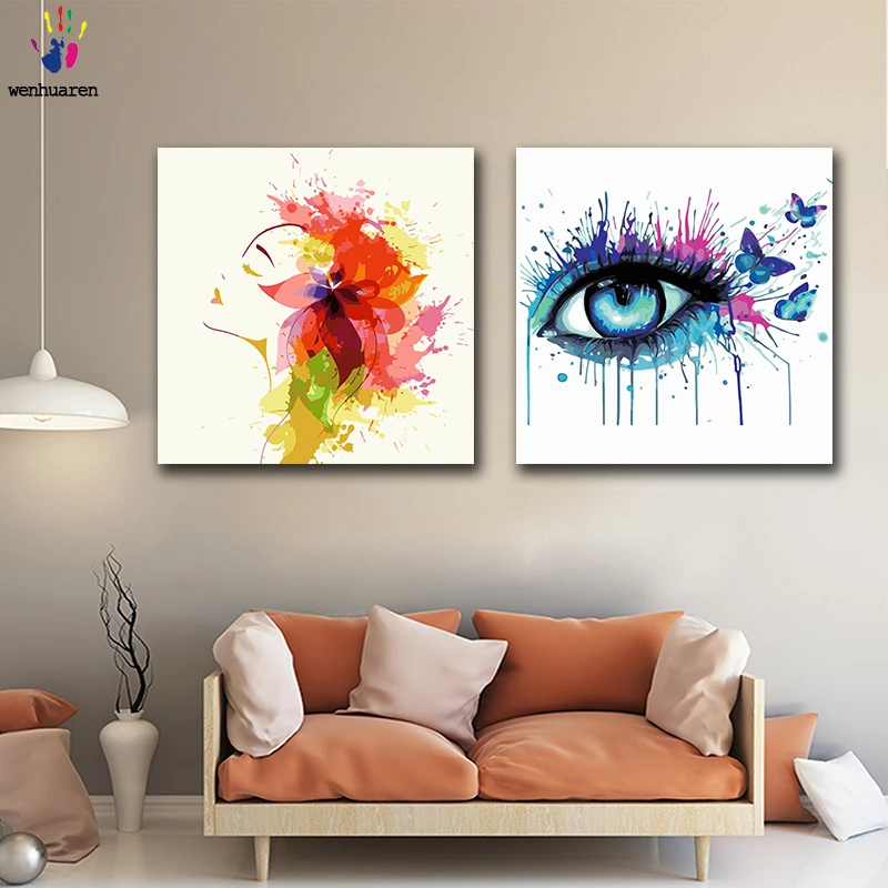 DIY картинки для раскраски по номерам с цветами абстрактные нарисованные красивые