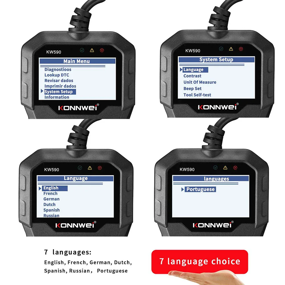 Ручной инструмент для диагностики автомобиля KONNWEI KW590 OBD II универсальный